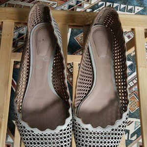 Chloe Lauren Perforated Ballerina Flats in Gray